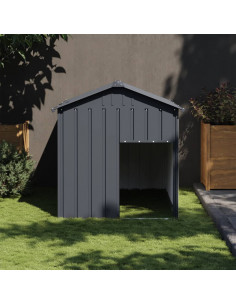 Casetta Cani con Tetto Antracite 117x153x123 cm Acciaio Zincato