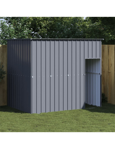 Casetta Cani con Tetto Antracite 214x153x181 cm Acciaio Zincato
