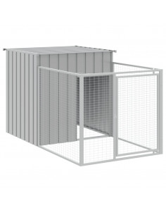 Casetta Cani Corsa Grigio Chiaro 110x1017x110cm Acciaio Zincato