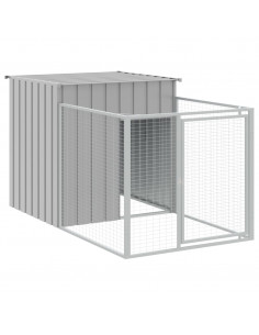 Casetta Cani Corsa Grigio Chiaro 110x1221x110cm Acciaio Zincato