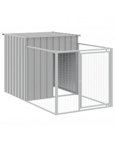 Casetta Cani Corsa Grigio Chiaro 110x609x110 cm Acciaio Zincato