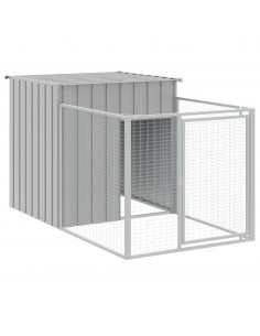 Casetta Cani Corsa Grigio Chiaro 110x813x110 cm Acciaio Zincato