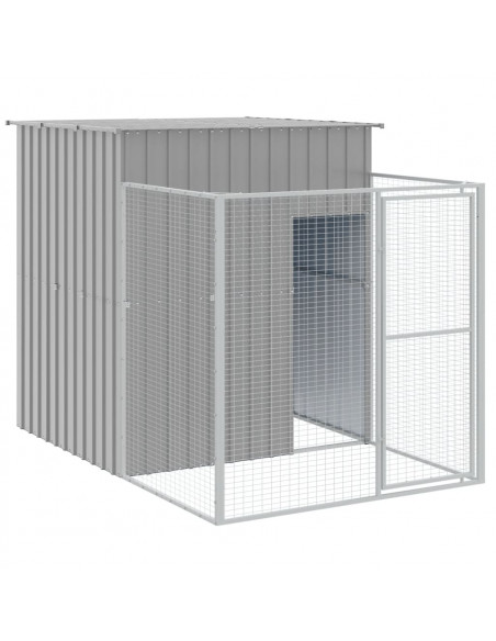 Casetta Cani Corsa Grigio Chiaro 165x1271x181cm Acciaio Zincato