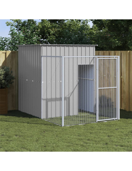 Casetta Cani Corsa Grigio Chiaro 165x251x181 cm Acciaio Zincato