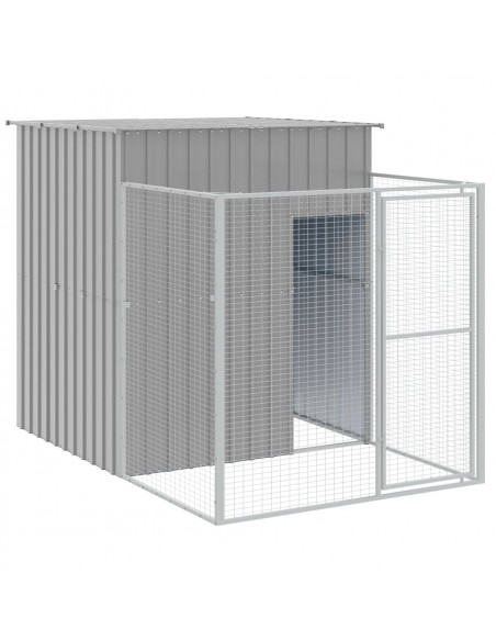 Casetta Cani Corsa Grigio Chiaro 165x659x181 cm Acciaio Zincato