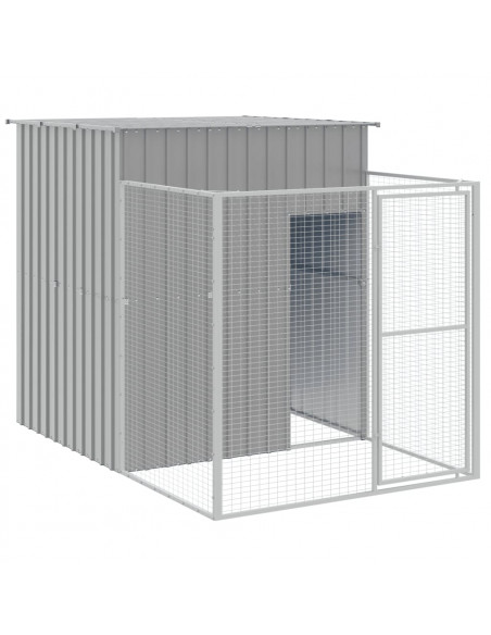 Casetta Cani Corsa Grigio Chiaro 165x863x181 cm Acciaio Zincato