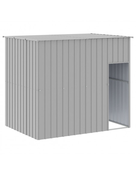 Casetta Cani Corsa Grigio Chiaro 214x1069x181cm Acciaio Zincato