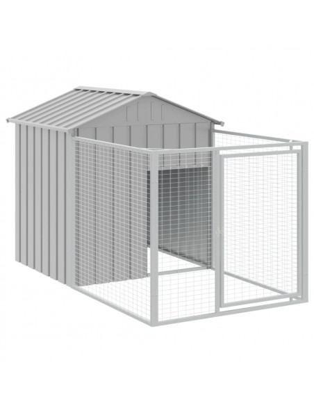 Casetta Cani Tetto Grigio Chiaro 117x609x123 cm Acciaio Zincato