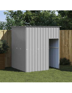 Casetta Cani Tetto Grigio Chiaro 165x153x181 cm Acciaio Zincato