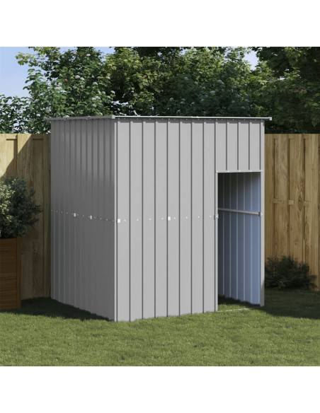 Casetta Cani Tetto Grigio Chiaro 165x153x181 cm Acciaio Zincato