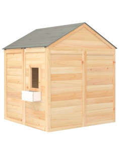 Casetta con Porta Chiudibile e Vasi Fiori Legno Massello Abete