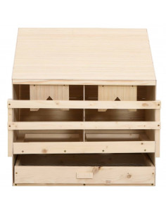 Casetta Cova per Galline 2 Scomparti 63x40x65cm Legno di Pino