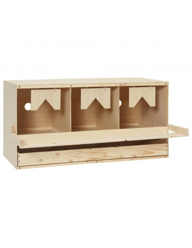 Casetta Cova per Galline 3 Scomparti 72x33x38 cm Legno di Pino