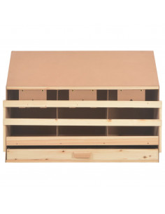 Casetta Cova per Galline 3 Scomparti 93x40x65cm Legno di Pino