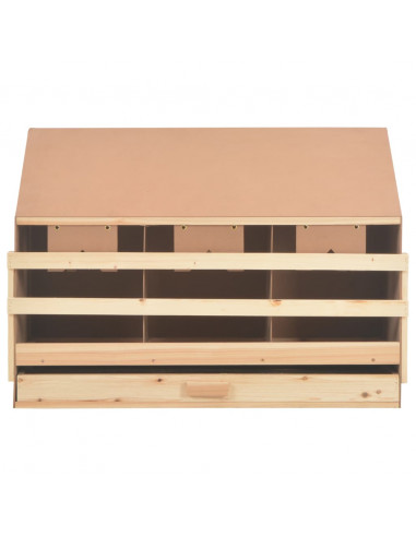 Casetta Cova per Galline 3 Scomparti 93x40x65cm Legno di Pino