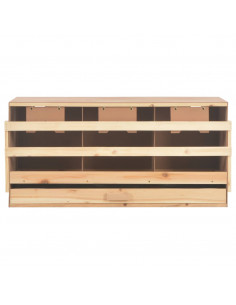 Casetta Cova per Galline 3 Scomparti 96x40x65cm Legno di Pino