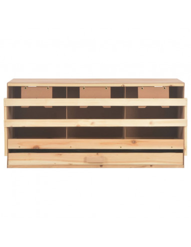 Casetta Cova per Galline 3 Scomparti 96x40x65cm Legno di Pino