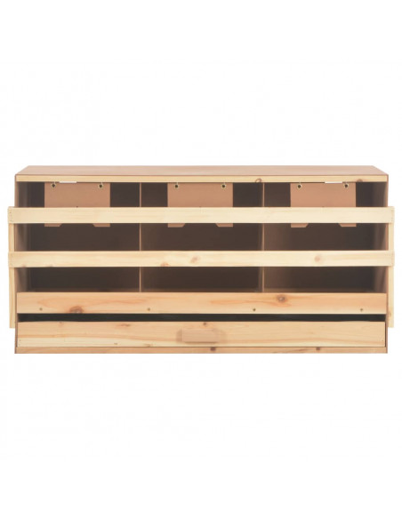 Casetta Cova per Galline 3 Scomparti 96x40x65cm Legno di Pino
