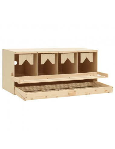Casetta Cova per Galline 4 Scomparti 106x40x45 cm Legno di Pino