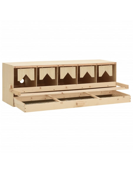 Casetta Cova per Galline 5 Scomparti 117x33x38 cm Legno di Pino
