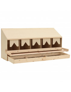 Casetta Cova per Galline 5 Scomparti 117x33x54 cm Legno di Pino