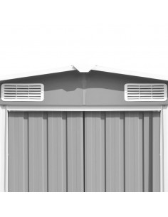 Casetta da Giardino 257x298x178 cm in Metallo Grigio