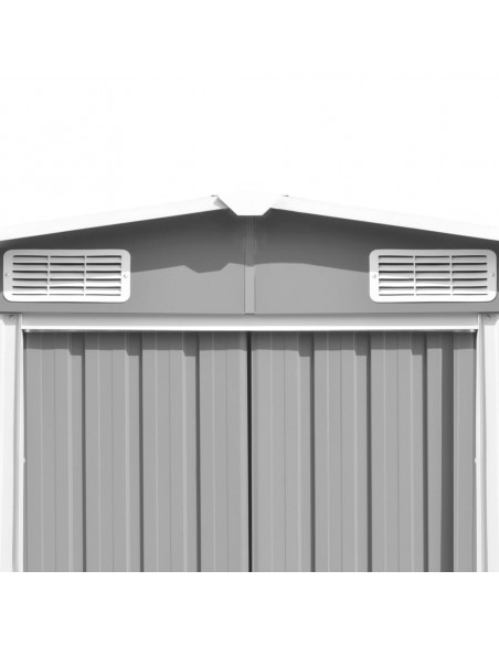 Casetta da Giardino 257x298x178 cm in Metallo Grigio