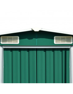 Casetta da Giardino 257x298x178 cm in Metallo Verde