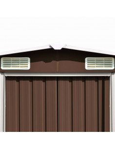 Casetta da Giardino 257x392x181 cm in Metallo Marrone