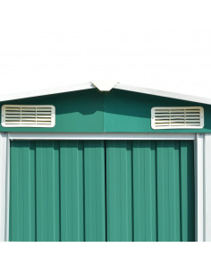 Casetta da Giardino 257x392x181 cm in Metallo Verde