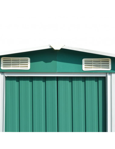 Casetta da Giardino 257x392x181 cm in Metallo Verde