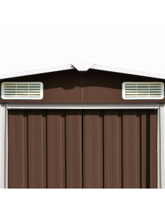 Casetta da Giardino 257x489x181 cm in Metallo Marrone