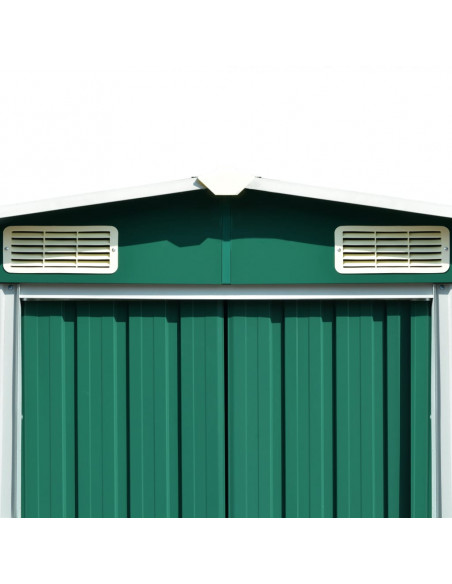 Casetta da Giardino 257x580x181 cm in Metallo Verde