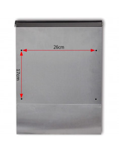Casetta della posta in acciaio inossidabile 30 x 12 x 40 cm