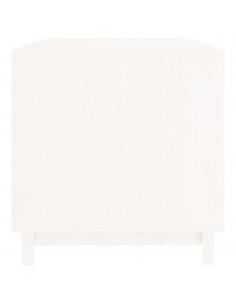 Casetta per Cani Bianca 100x70x72 cm in Legno Massello di Pino