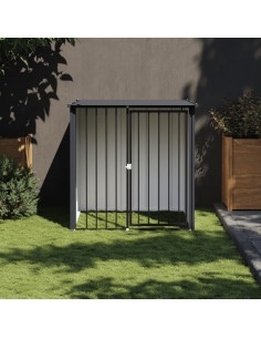 Casetta per Cani con Tetto Nero 110x103x109 cm Acciaio Zincato
