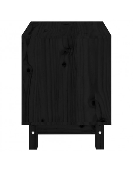 Casetta per Cani Nero 50x40x52 cm in Legno Massello di Pino