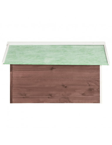 Casetta per Tosaerba Robotizzato 72x87x50 cm Mocca Bianca Abete
