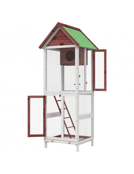 Casetta per Uccelli Moka 60x58,5x160 cm Legno Massello di Pino