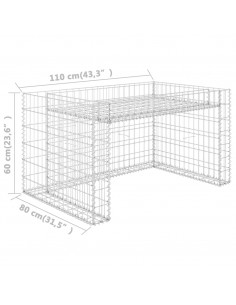 Casetta Rasaerba con Fioriera Rialzata 110x80x60cm Filo Acciaio
