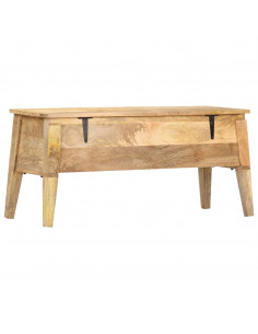 Cassa Portaoggetti 99x35x48 cm in Legno Massello di Mango