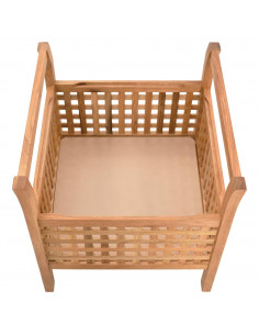 Cassapanca 49x48x49 cm in Legno Massello di Noce