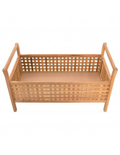 Cassapanca 93x49x49 cm in Legno Massello di Noce