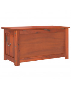 Cassapanca con Coperchio Marrone in Legno Massello di Acacia