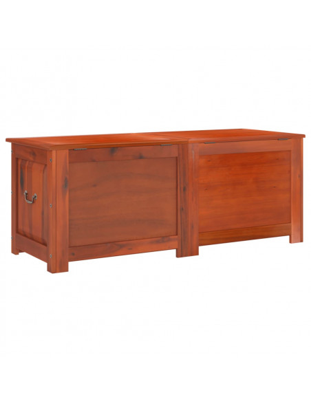 Cassapanca con Coperchio Marrone in Legno Massello di Acacia