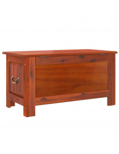 Cassapanca con Coperchio Marrone in Legno Massello di Acacia