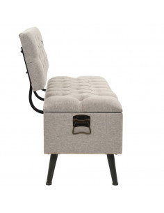 Cassapanca con Schienale 110 cm Crema in Tessuto