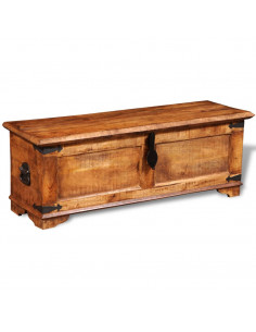 Cassapanca di Stoccaggio in Legno Ruvido di Mango