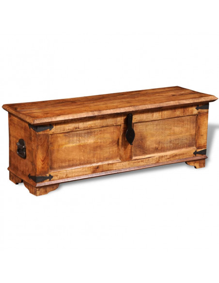 Cassapanca di Stoccaggio in Legno Ruvido di Mango