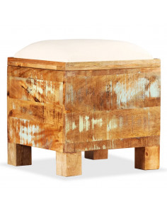 Cassapanca in Legno Massello di Recupero 40x40x45 cm